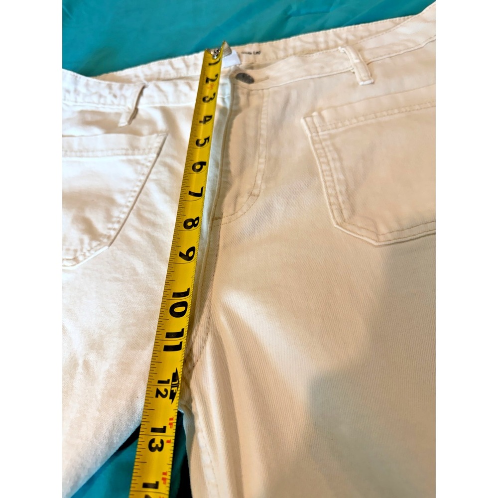 On 34th Cream Wide Leg Baggy Denim Jeans Women's 16/33 Stretch Boho Summer - Picture 8 of 9